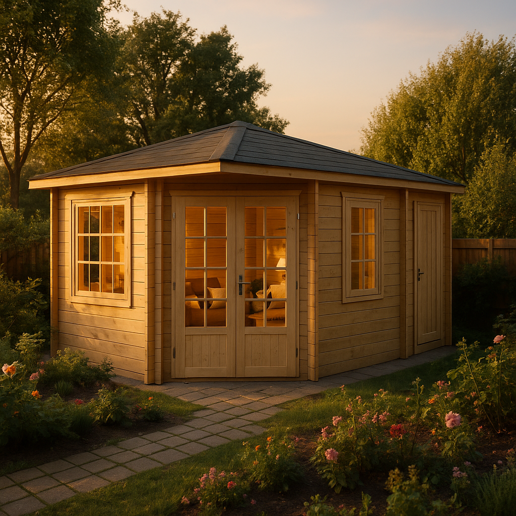 5-Eck Gartenhaus Modell Rhein ISO