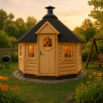 Fjordholz 6-Eck Grillkota Modell Lasse 9,0m² DeLux