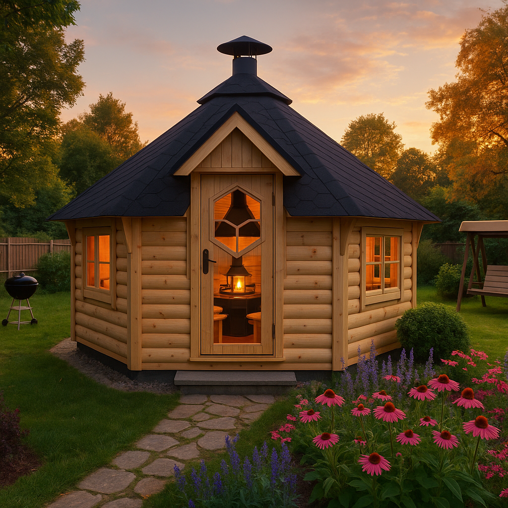 Fjordholz 8-Eck Grillkota Modell Nils 17 m²| Rabatt: 26%|5x4m