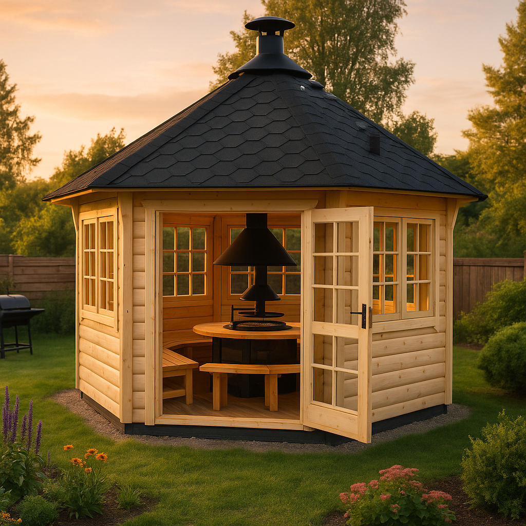 Fjordholz 8-Eck Grillpavillon Modell Gunnar 12m²| Rabatt: 26%