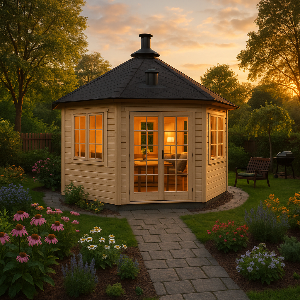 Fjordholz 8-Eck Grillpavillon Modell Gunnar 17m²| Rabatt: 26%