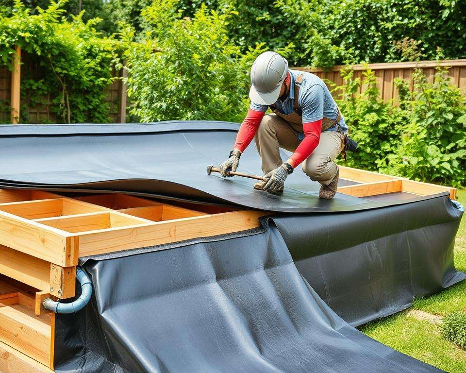 Abdichtungsbahnen verlegen Abdichtungsbahnen verlegen