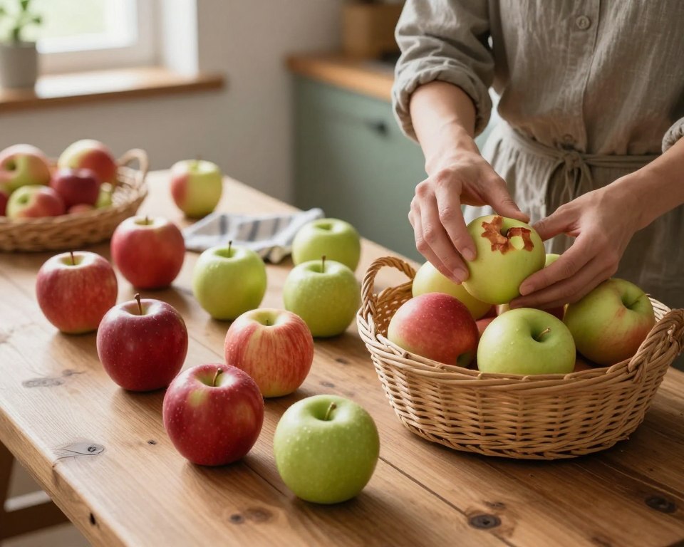 Äpfel vorbereiten für die Lagerung
