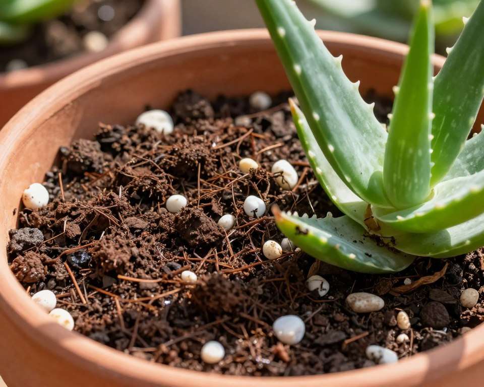 Aloe Vera Substrat und Drainage