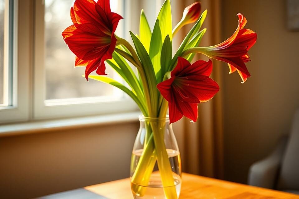 Amaryllis im Glas richtig pflegen und genießen