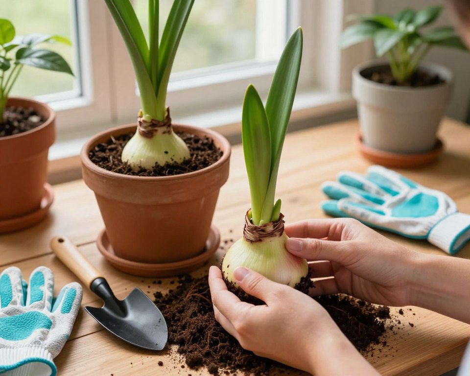Amaryllis umtopfen Anleitung