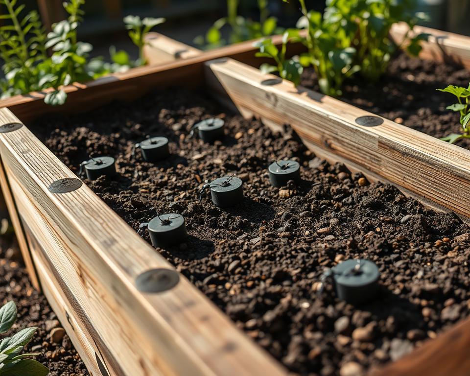 Ameisenfalle im Hochbeet