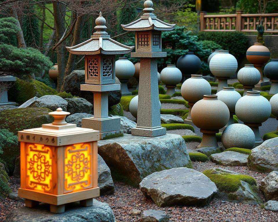 Arten japanische Steinlaternen Vergleich