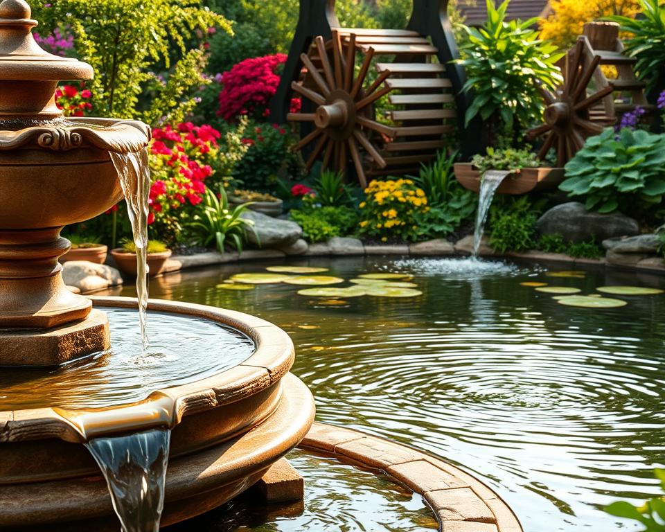 Arten von Wasserspielen im Garten