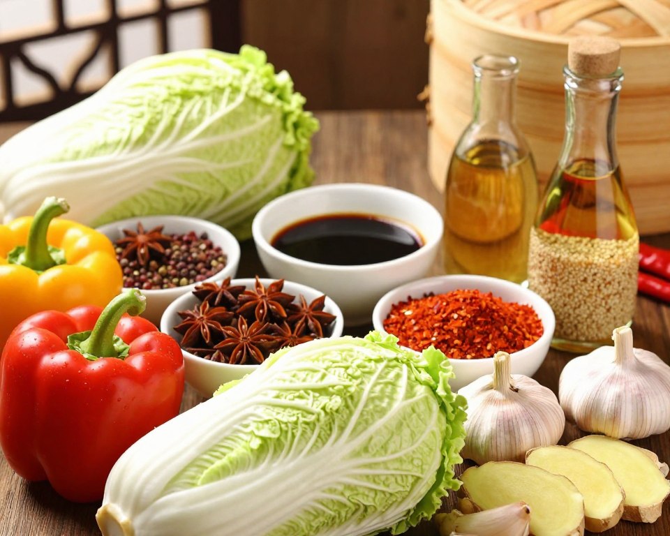 Asiatische Gewürze und Zutaten für Weißkohlgerichte
