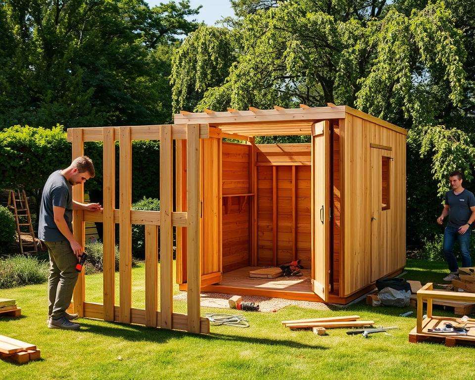 Aufbau Gartenhaus Montage