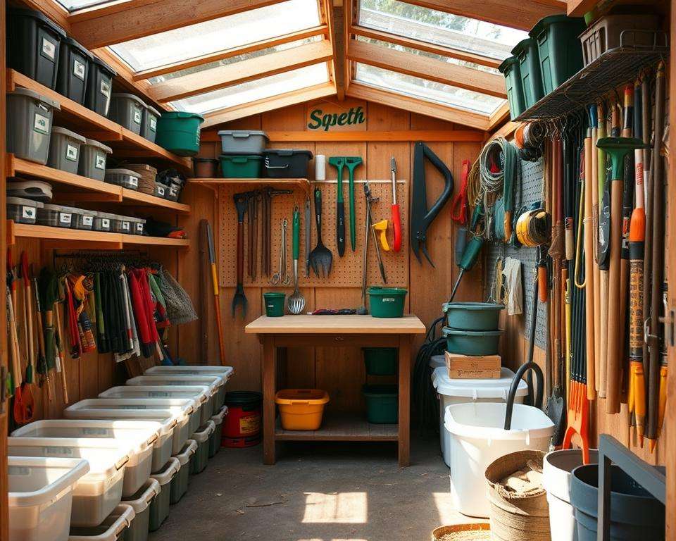 Aufbewahrungslösungen für Gartengeräte