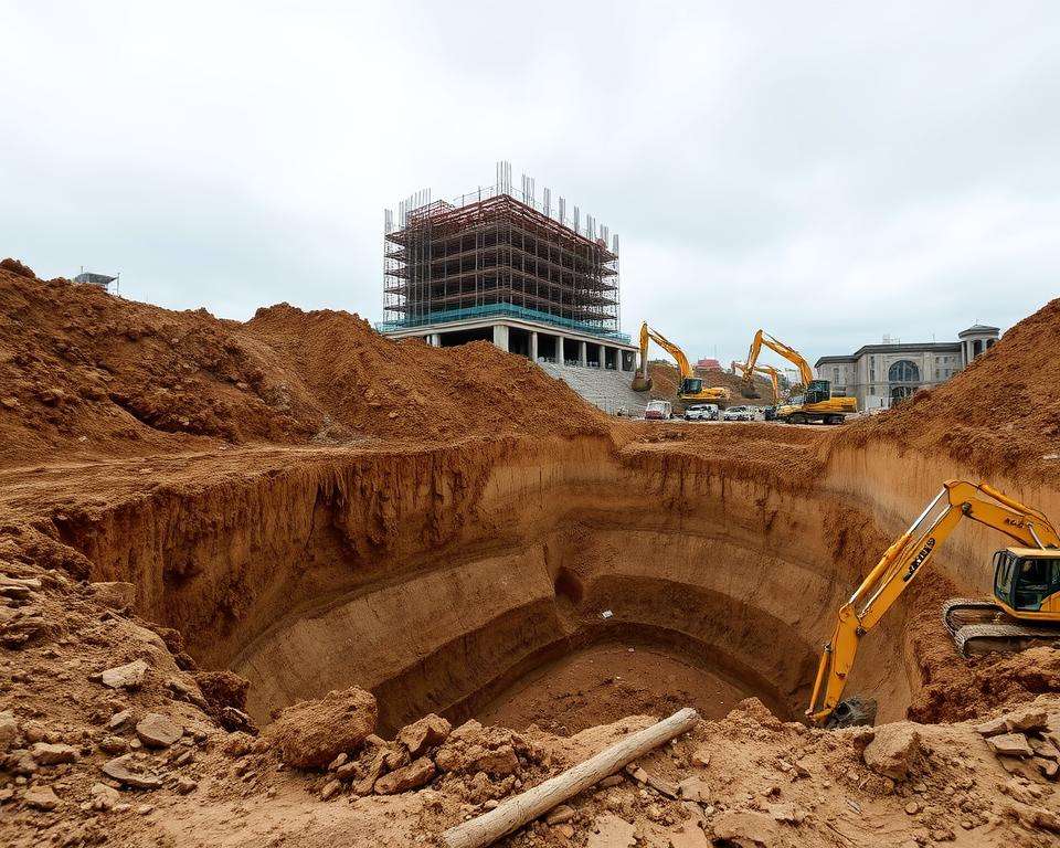 Aushub der Baugrube