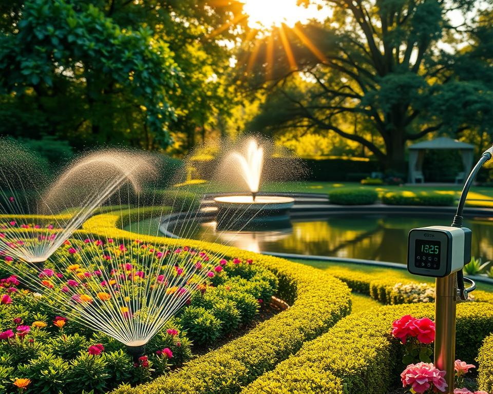 Automatische Bewässerung im Garten