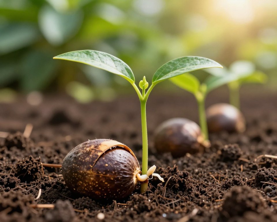 Avocadokern Keimungsprozess