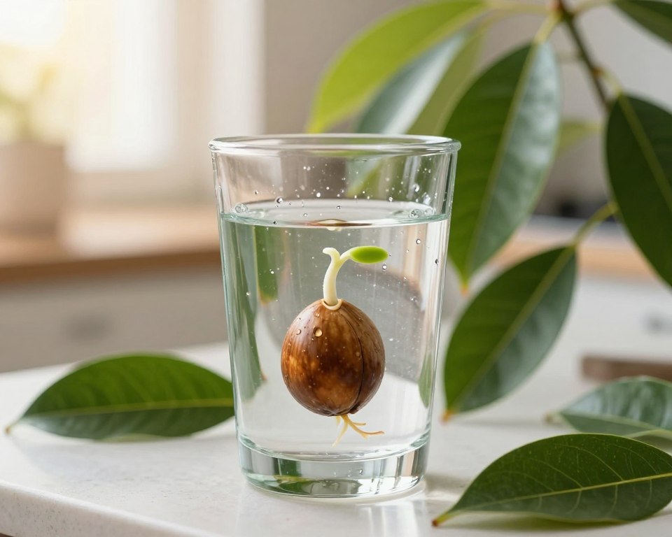 Avocadokern Wasserglas Keimung
