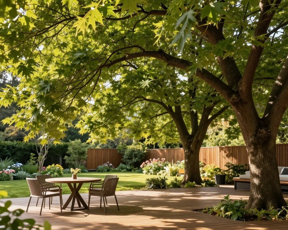 Bäume als Sonnenschirm für Terrassen