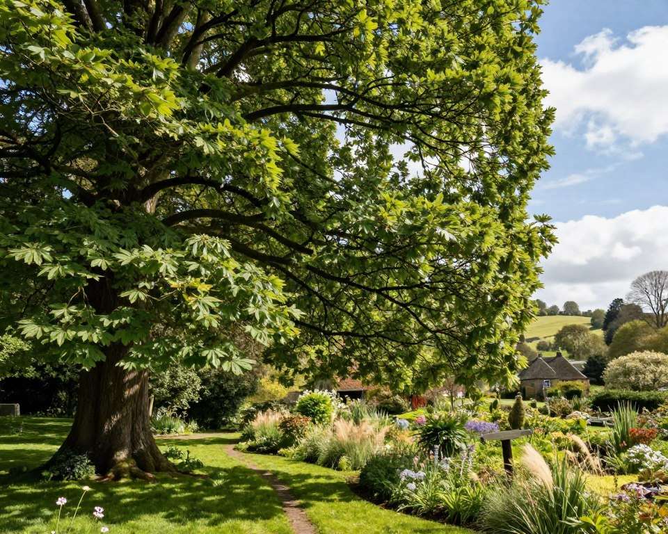Bäume mit überhängenden Kronen