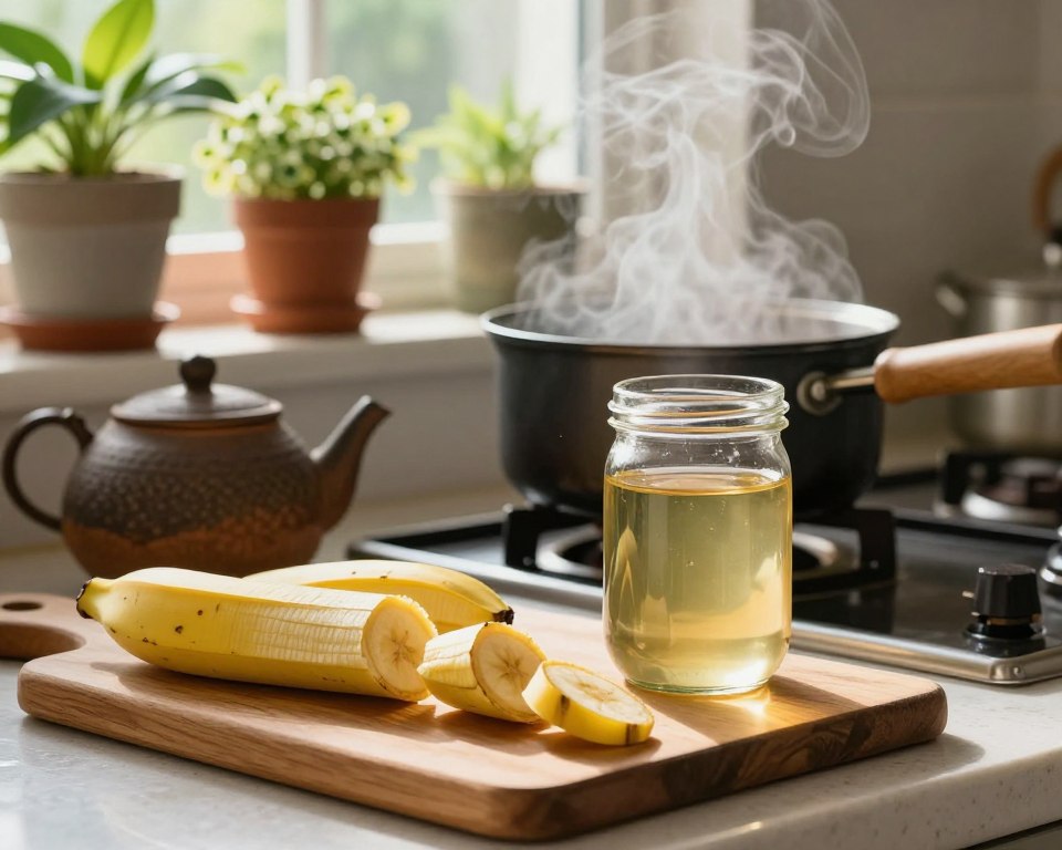 Bananenschalentee Herstellung