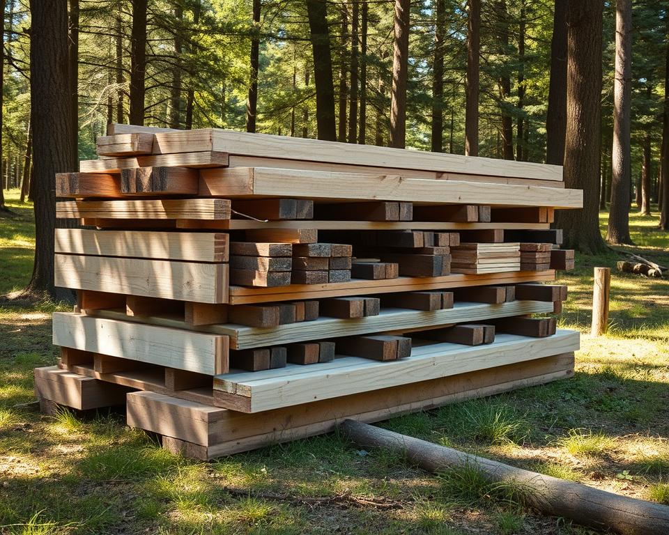 Baumaterialien für Holzlager
