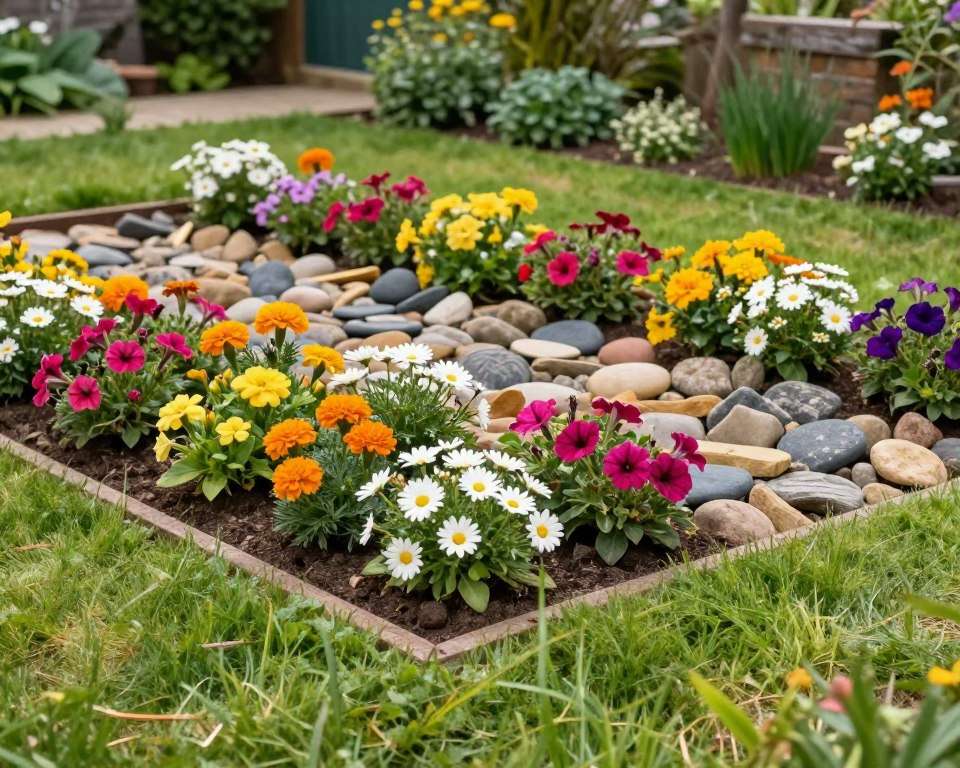 Beetumrandung und Rasenkante