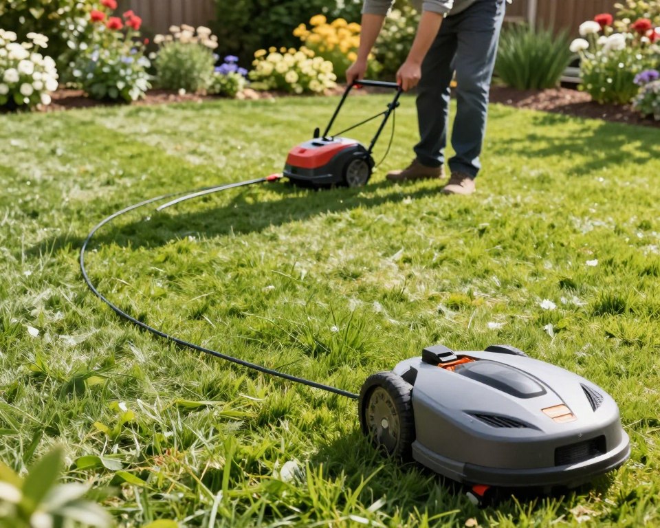 Begrenzungskabel Verlegung für Mähroboter