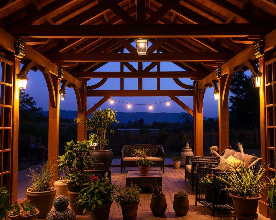 Beleuchtung Gartenhaus Pavillon