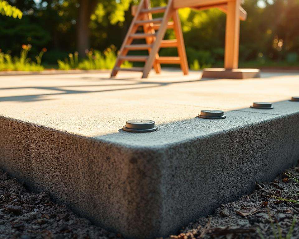 Beton Punktfundament Spielturm Stabilität