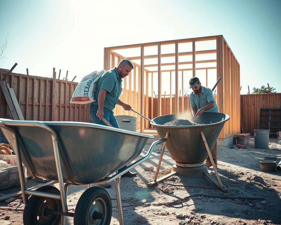 Beton mischen Anmischen