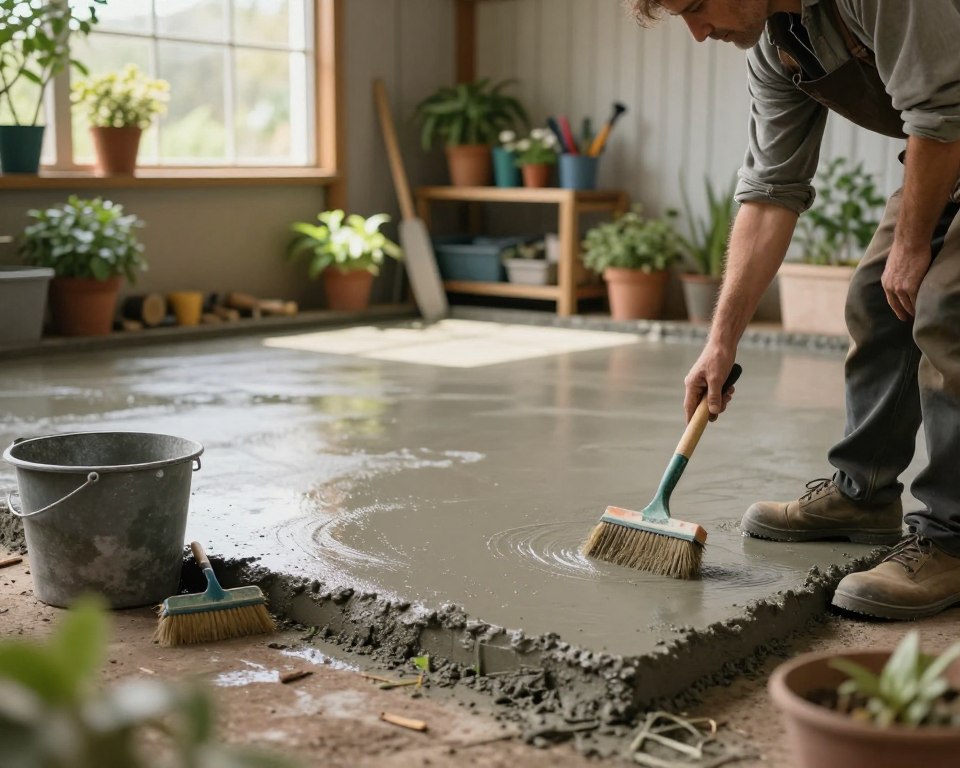 Beton nachbehandeln im Gartenhaus