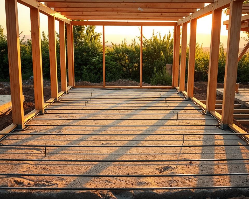 Betonbewehrung für Gartenhaus