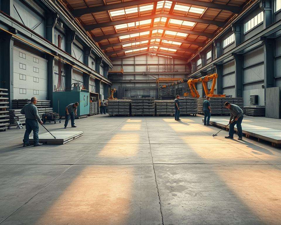 Betonfliesen Herstellung