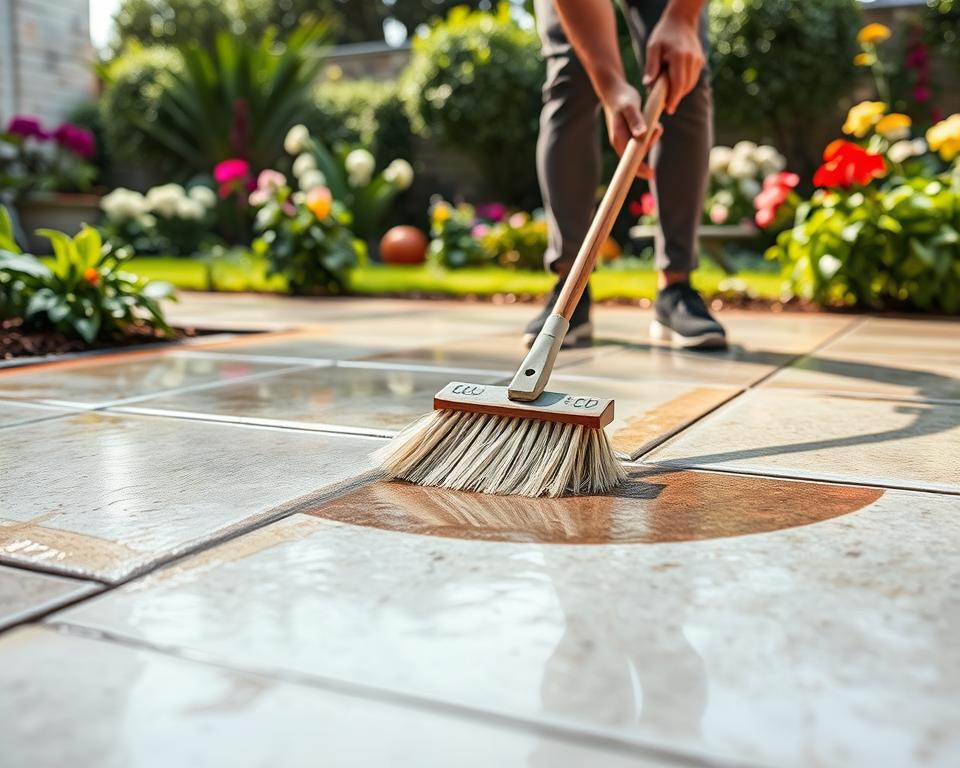 Betonreinigung für Terrassenplatten