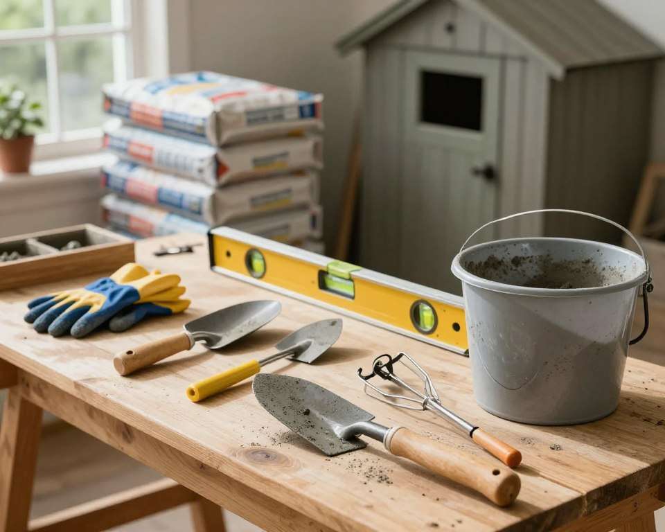 Betonwerkzeuge für Gartenhaus-Projekte