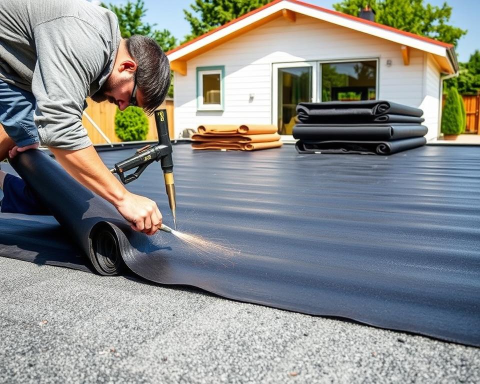 Bitumen-Schweißbahnen Verlegung