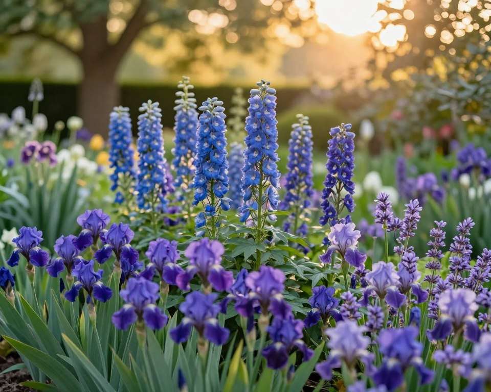 Blaue und violette Blumen Symbolik