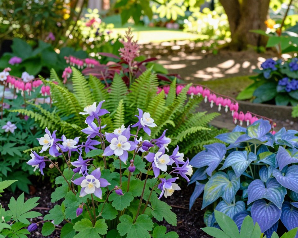 Blühende Schattenpflanzen im Garten