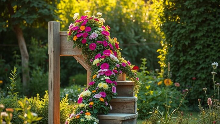 Blumentreppe aus Holz bauen – DIY Gartenprojekt