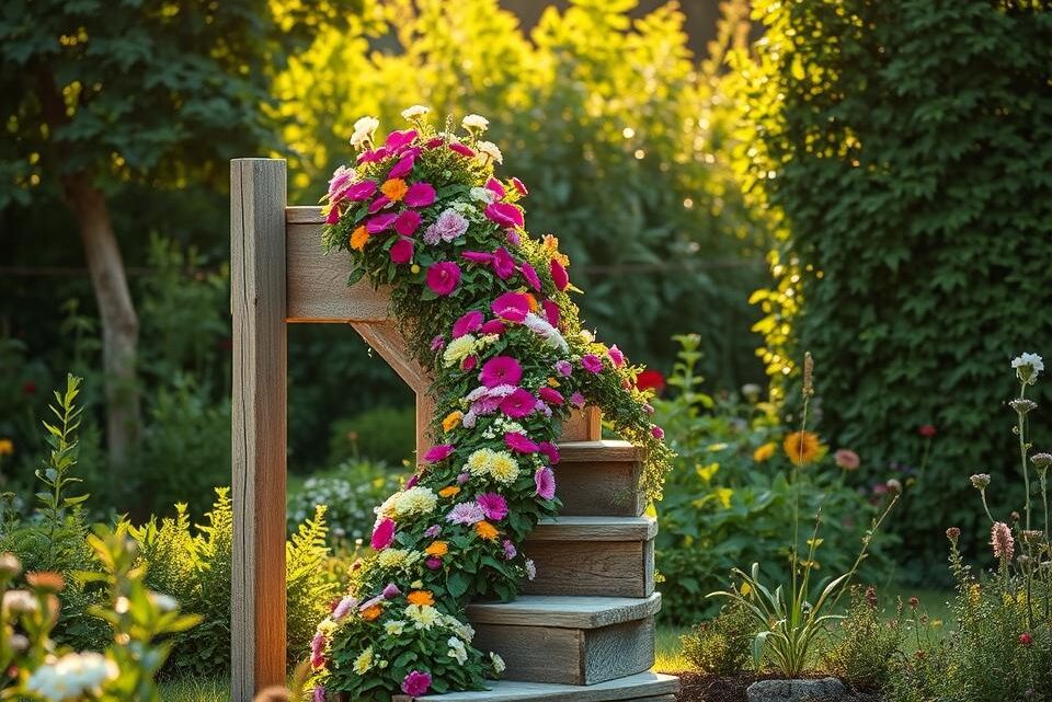 Blumentreppe aus Holz bauen – DIY Gartenprojekt Blumentreppe aus Holz bauen – DIY Gartenprojekt