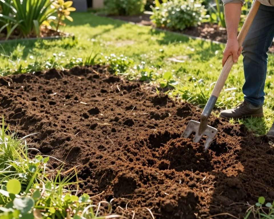 Bodenaufbereitung mit Kompost