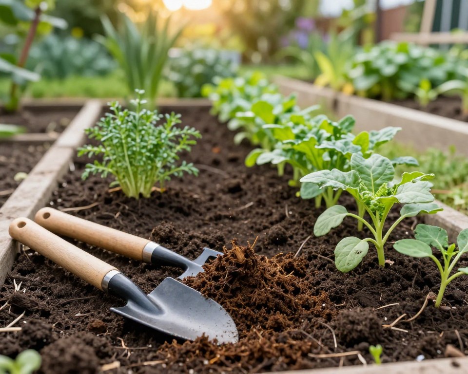 Bodenverbesserung in schmalen Beeten