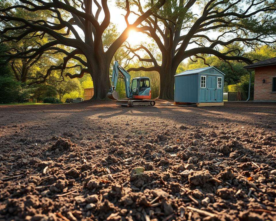 Bodenvorbereitung für Gartenhaus Bodenvorbereitung für Gartenhaus