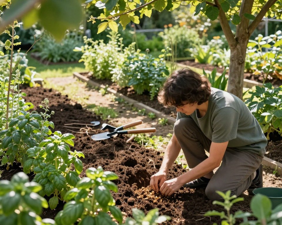 Bodenvorbereitung für Kräutergarten