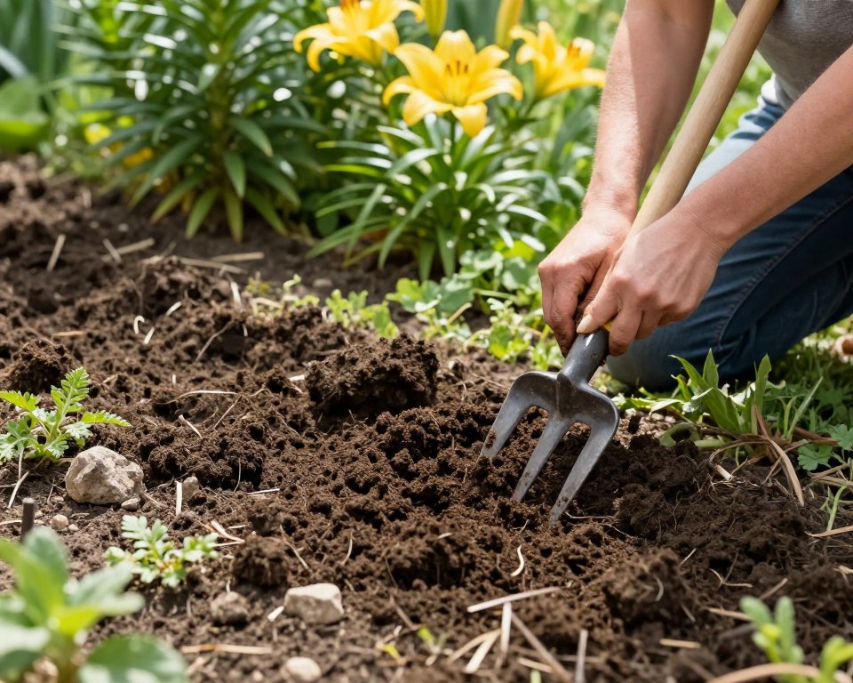 Bodenvorbereitung für Lilien