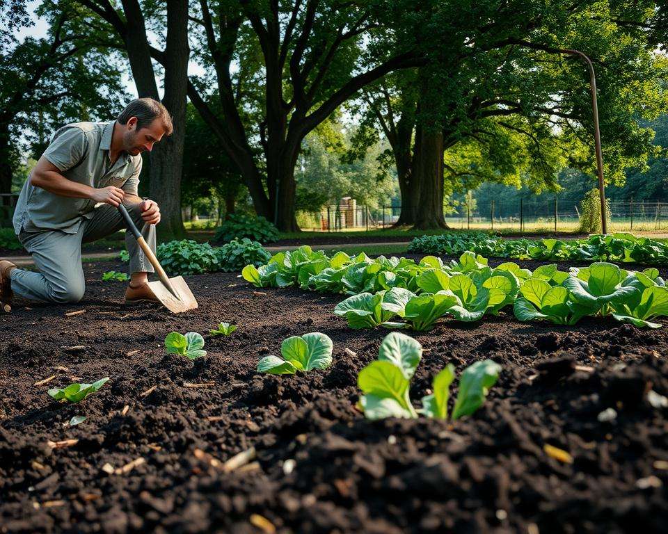Bodenvorbereitung für Schattenbeet