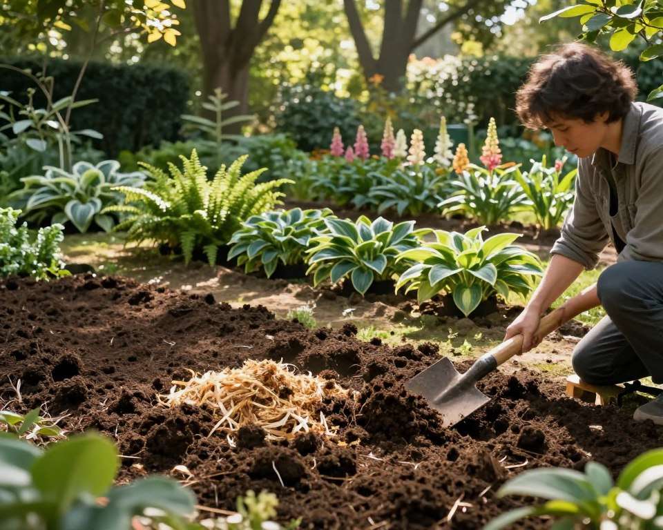 Bodenvorbereitung für Schattengarten Bodenvorbereitung für Schattengarten