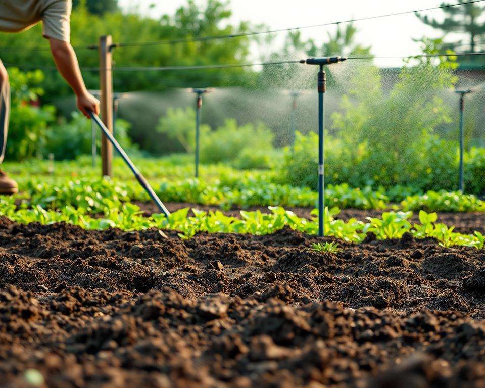 Bodenvorbereitung und Bewässerung