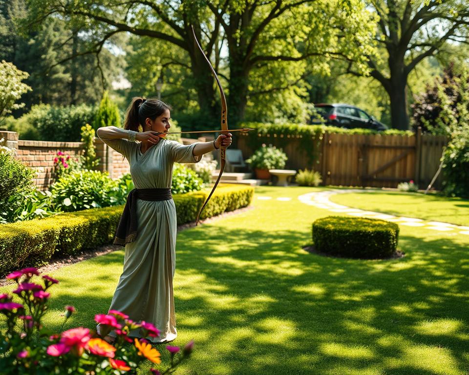 Bogenschießen im Garten