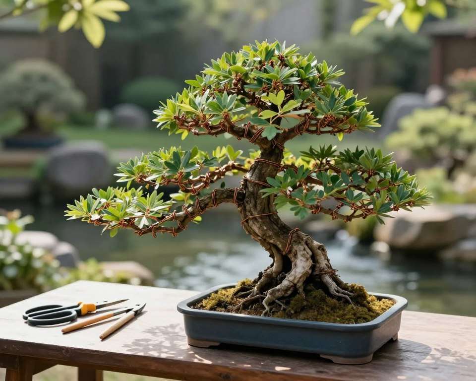 Bonsai Drahtung Technik