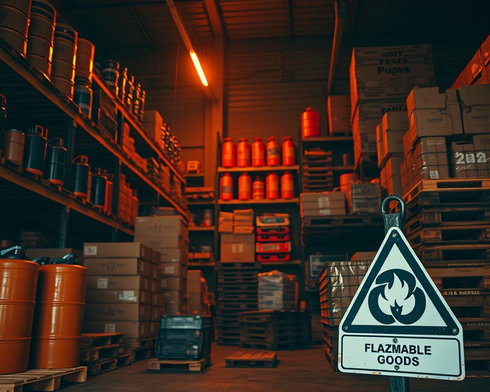 Brennbare Materialien Sicherheit
